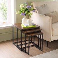 Coopers of Stortford Set of 3 Nested Tables, L40 x W40 x D41.5cm in Brown