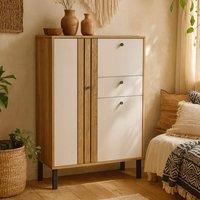 Wyld Haus Pebblethorn 3 Door 1 Drawer Cabinet Cream & Natural Oak