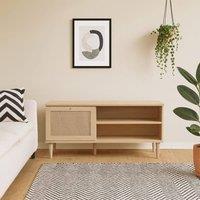 Wyld Haus Bergen Rattan TV Unit Natural Weave 1 Door 2 Shelves