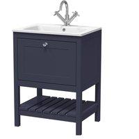 Balterley Coppenhall Contemporary 1 Drawer Vanity Basin Unit, Stone, 600mm in Blue