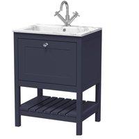 Balterley Coppenhall Contemporary 1 Drawer Vanity Basin Unit, Stone, 600mm in Blue