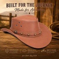Lazzaro Home Premium Western Cowboy Hat with Adjustable Chinstrap in Tan | Size: Medium