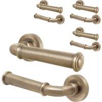 AFIT Antique Brass Door Handle Internal Lever On Rose Door Handle 4 Pack in Bronze | Size: 150mm x 150mm