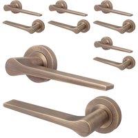 AFIT Antique Brass Door Handle Internal Lever On Rose Door Handle 5 Pack in Bronze | Size: 150mm x 150mm