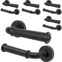 AFIT Black Door Handle Matt Black Internal Lever On Rose Door Handle 5 Pack | Size: 150mm x 150mm