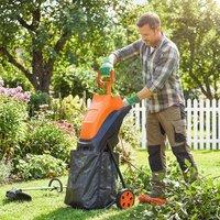 OUTSUNNY 2500W Electric Wood Chipper with 45L Collection Bag in Orange