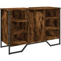 Berkfield Home Bathroom Sink Cabinet Smoked Oak 91x35x60 cm Engineered Wood | Size: 91 x 35 x 60 cm