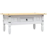 Berkfield Home Coffee Table Mexican Pine Corona Range White 100x55x45 cm | Size: 100 x 55 x 45 cm