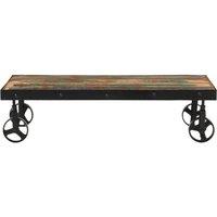 Berkfield Home Coffee Table with Wheels Solid Reclaimed Wood 100x55x26 cm | Size: 100 x 55 x 26 cm