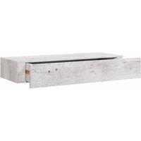 Berkfield Home Wall-mounted Drawer Shelf Concrete Grey 60x23.5x10cm MDF | Size: 60x23.5x10 cm