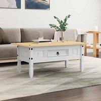 Berkfield Home Decorative Coffee Table Mexican Pine Corona Range White 100x55x45 cm | Size: 100 x 55 x 45 cm