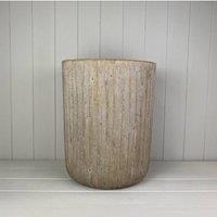 KDMD Pebble Stone Cylinder Vase in Light Brown