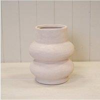 KDMD Stone White Scultptured Vase