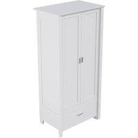 KORVIXA Modern Large Wooden 2Door Bedroom Wardrobe Storage Furniture in White | Size: 100 cm x 100 cm