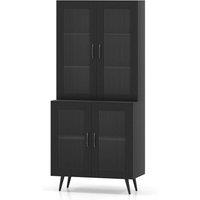 KORVIXA Modern Storage Cabinet Freestanding Sideboard in Black | Size: W600mm x H750mm