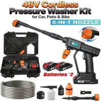 EONLION 1 Pressure Washer + 2 battery 48V Cordless Jet Washer in Black | Size: 100g