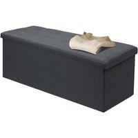 NESTLUNE Dark Grey 110*38*38cm Ottoman Storage Seat Stool Trunk | Size: 100 cm x 15 cm