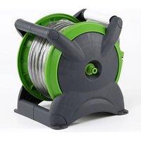 NESTLUNE Wall Mounted Hosepipe Garden Reel in Grey | Size: 100g