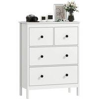 FORGEVIO Modern Chest of Drawers, 4 Drawer Dresser for Bedroom in White | Size: 0.6m2