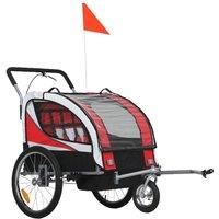 PAWNORA 2 Seat Child Bike Trailer in Red