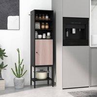 KORVIXA Tall Storage Cabinet Freestanding Cabinet w/ Shelf in Black | Size: 100 cm x 100 cm