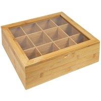 EONLION Tea Bags Storage Box Teabag Caddy Holder Container Organiser in Brown | Size: 500mm