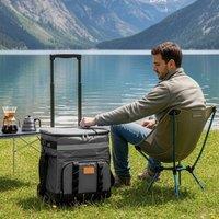 EONLION Grey 35L Portable Insulated Tot Rolling Cooler Bag with Wheels | Size: 100 cm