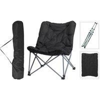 Kelvenix Redcliffs Padded Folding Moon Camping Chair in Black