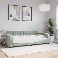 Berkfield Home Day Bed Light Grey 90x190 cm Velvet