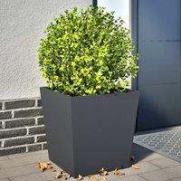 Berkfield Home Garden Planters Anthracite 2 pcs 50x50x50 cm Steel in Black | Size: 50 x 50 x 50 cm