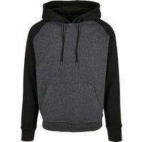 Build Your Brand Men's Basic Raglan Hoodie in Grey | Size: 3XL