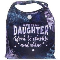 History & Heraldry Women's Personalised Sparkle Shopper Bag - Over 80 Names & Titles - Daughter in Blue