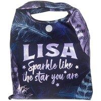 History & Heraldry Women's Personalised Sparkle Shopper Bag - Over 80 Names & Titles - Lisa in Blue