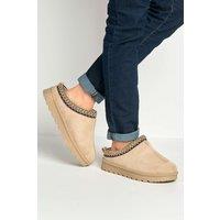 Miss Diva Women's Sigrid Embroidered Faux Fur Lining Slippers in Light Brown | Size: 6