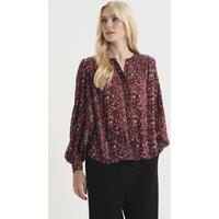 Finery London Women's Lia Printed Chiffon Blouse in Wine | Size: 8