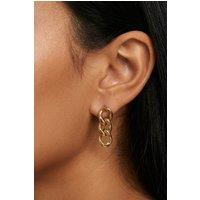 MUCHV Women's Chain Earrings in 18k Gold