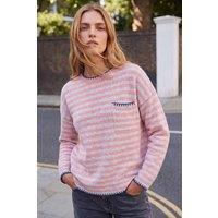 Roman Women's Stripe Knit Jumper in Pink | Size: 10