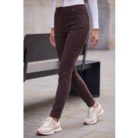 Roman Women's Corduroy Straight Leg Trouser in Chocolate | Size: 12