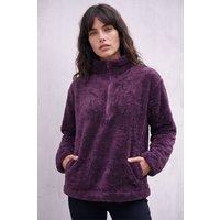 Roman Women's Sherpa Zip Neck Fleece Jacket in Plum | Size: 14