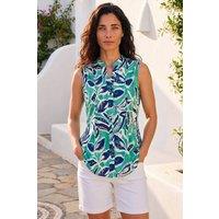 Roman Women's Classic Abstract Print Vest in Green | Size: 20
