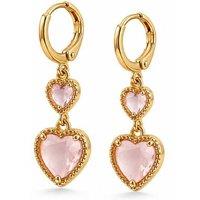 Luxe Tones Women's Giselle Luxe 18k Gold Plated Pink Heart Drop Earrings