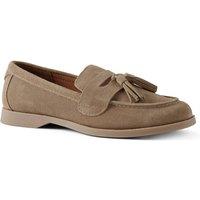 Lands' End Women's Suede Tassel Loafers in Taupe | Size: 5