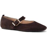 Lands' End Women's Suede Mary Jane Shoes in Dark Brown | Size: 6.5