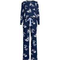 Lands' End Women's Petite Cotton Jersey Pyjama Set in Dark Navy | Size: Small