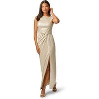 Adrianna Papell Women's Draped Waist Gown in Metallic Gold | Size: 12