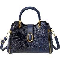 MODISHION Women's Fashion PU Leather Handbag with Adjustable Strap in Navy