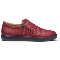 Hotter Women's Extra Wide 'Poppy' Quilted Trainers in Dark Red | Size: 4