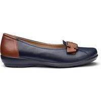 Hotter Women's Wide Fit 'Linnet' Ballerina Pumps in Navy | Size: 5.5