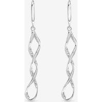 Simply Silver Women's 925 Sterling Silver Cubic Zirconia Wrapped In Love Earrings
