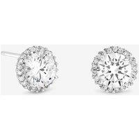 Simply Silver Women's 925 Sterling Silver Brilliant Round Clara Halo Studs